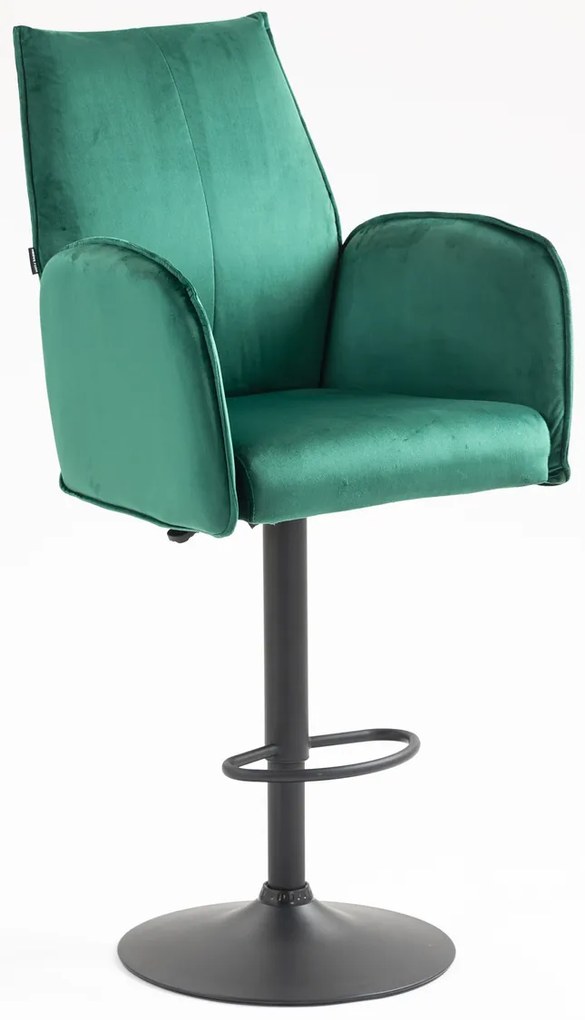HR280W Scaun Verde din Catifea cu Bază Neagră