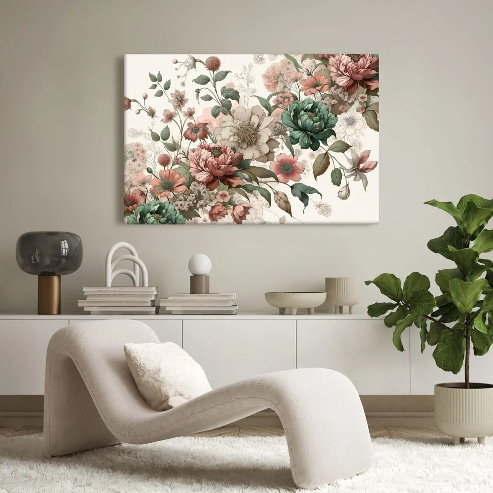 Tablou flori delicate în tonuri pastelate