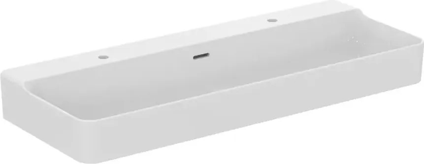 Lavoar suspendat Ideal Standard Atelier Conca 120 cm alb lucios cu 2 orificii baterie si preaplin