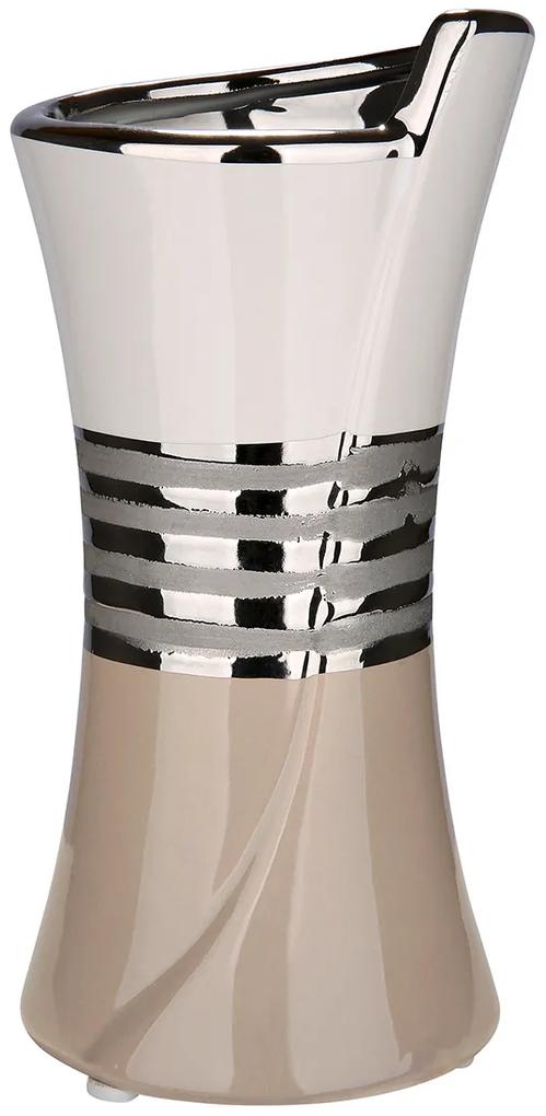 Vaza Brazil, ceramica, crem alb, 10x9x20.5 cm