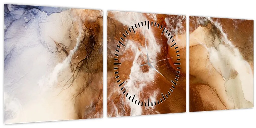 Tablou - Marmură abstract (cu ceas) (90x30 cm)