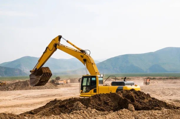 Ilustrație Excavator loading earth into dump, Pro-syanov