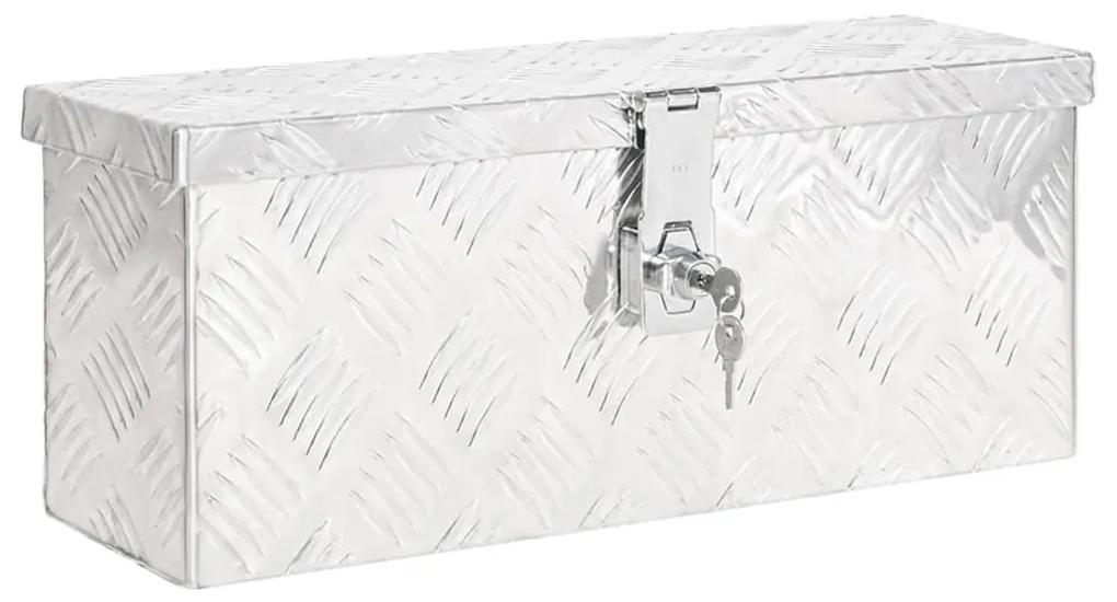 Cutie de depozitare, argintiu, 50x20,5x15 cm, aluminiu Argintiu, 50 x 20.5 x 15 cm, 1