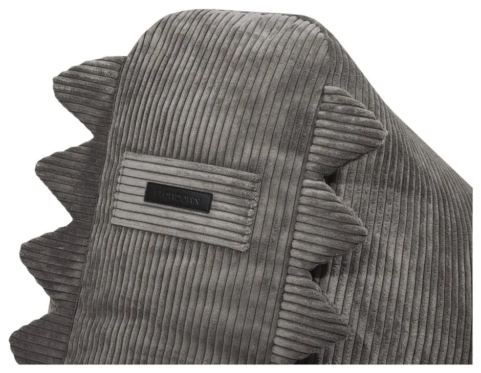 Fotoliu puf pentru copii albastru cu tapițerie din catifea reiată Snug 80 Dragon – SLOWDOWN