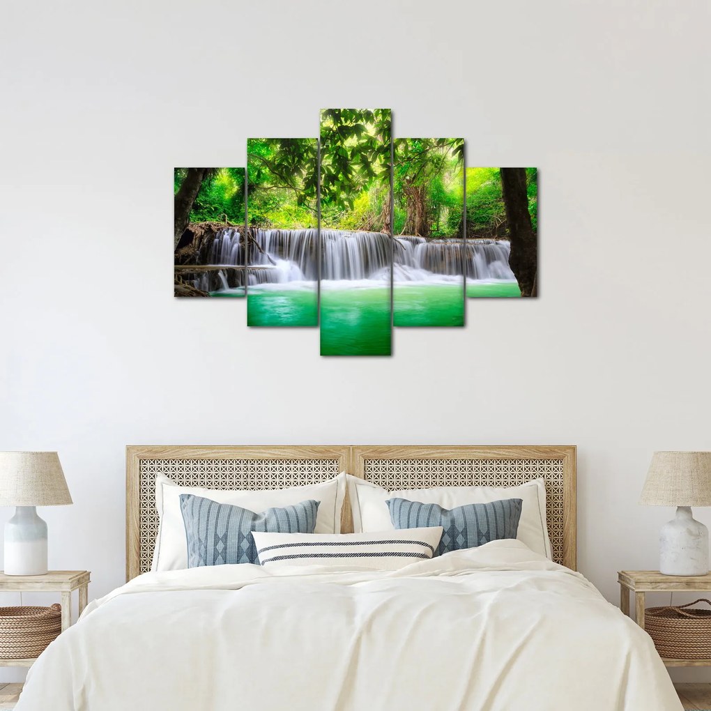 Tablou - cascada din Kanchanaburi, Thailanda (150x105 cm)