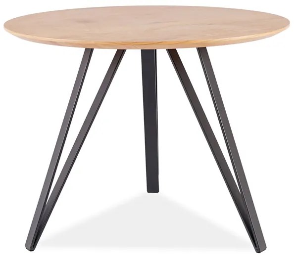 OFERTA Masa de dining din stejar cu picioare negre TETIS 100x100 calitatea a II-a