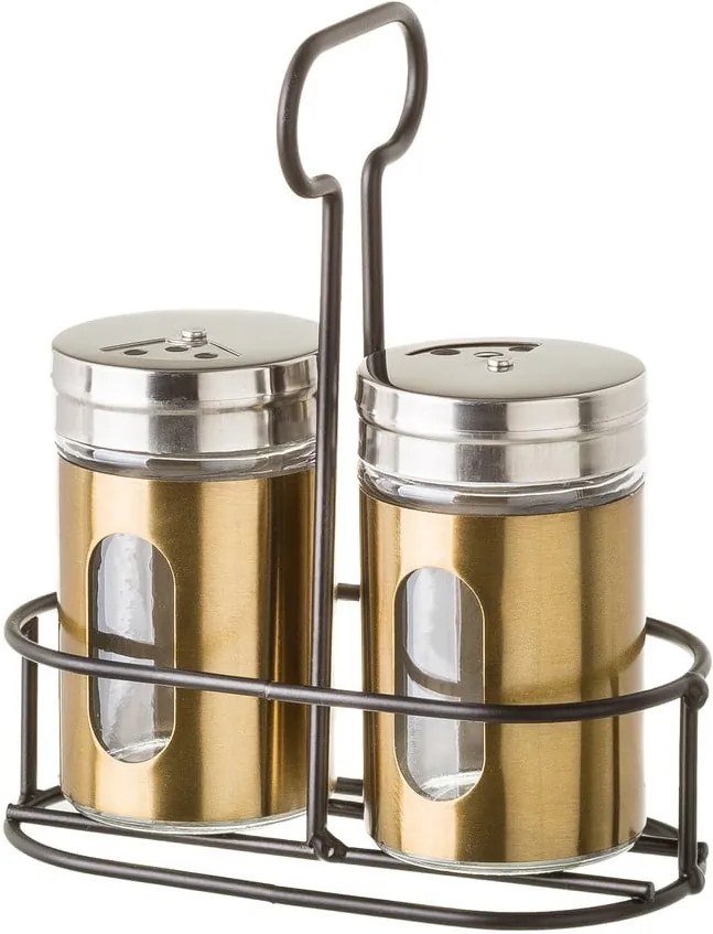 Set solniță și piperniță cu suport Unimasa Goldie