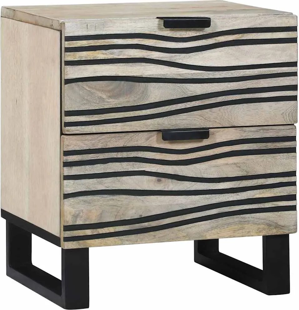 vidaXL Dulap de noapte cu sertar Alb și negru 40 x 33 x 46 cm