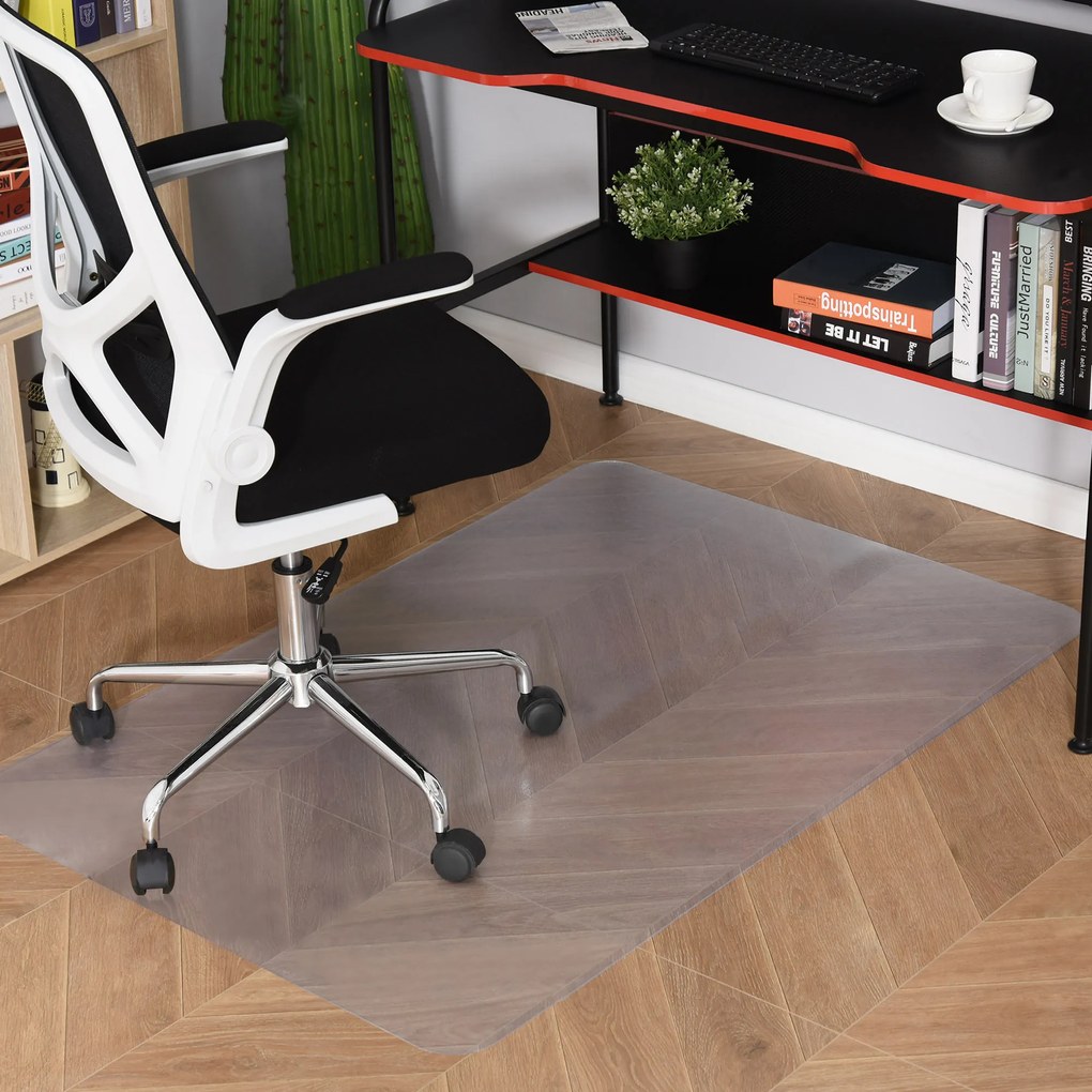 HOMCOM Covor de Protecție pentru Podea, Covoraș pentru Scaun Birou Anti-alunecare din Plastic pentru Podea, 90x120 cm, Transaprent | Aosom Romania