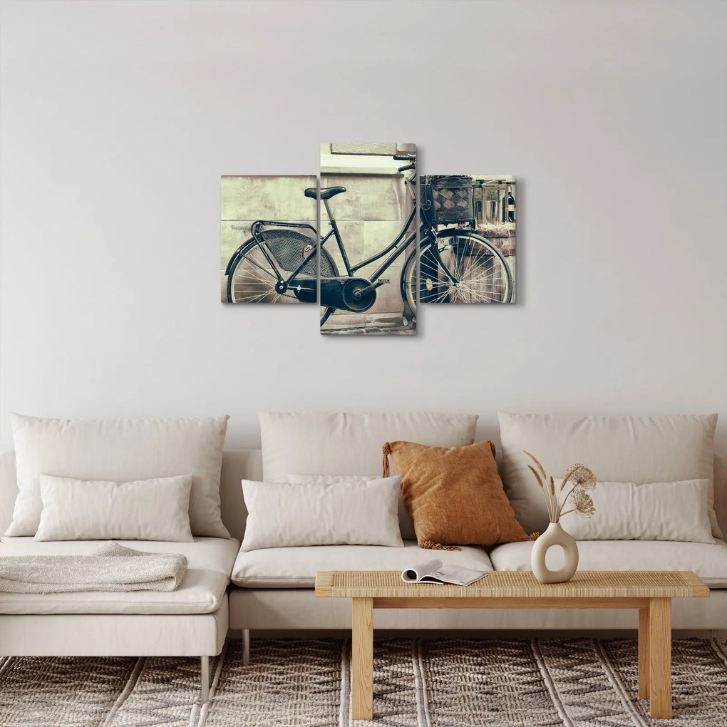 Tablou - Bicicleta de epocă cu flori (90x60 cm)