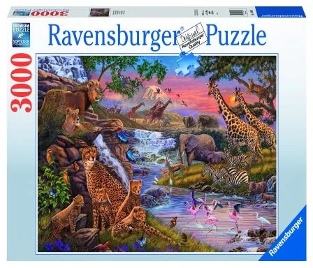 PUZZLE ANIMALE SALBATICE LA RAU, 3000 PIESE - RAVENSBURGER (RVSPA16465)