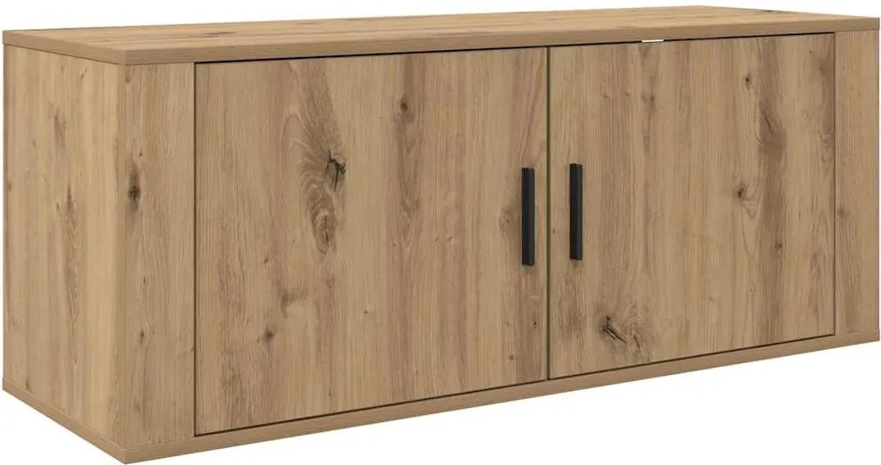vidaXL Dulap TV montat pe perete Stejar Artizanal 100 x 34,5 x 40 cm
