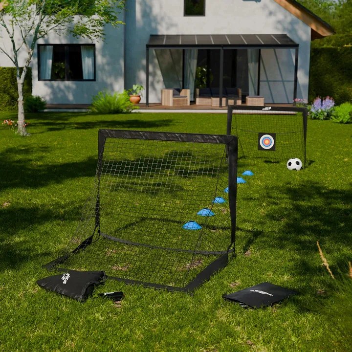 Juskys Set de 2 porți de fotbal pliabile