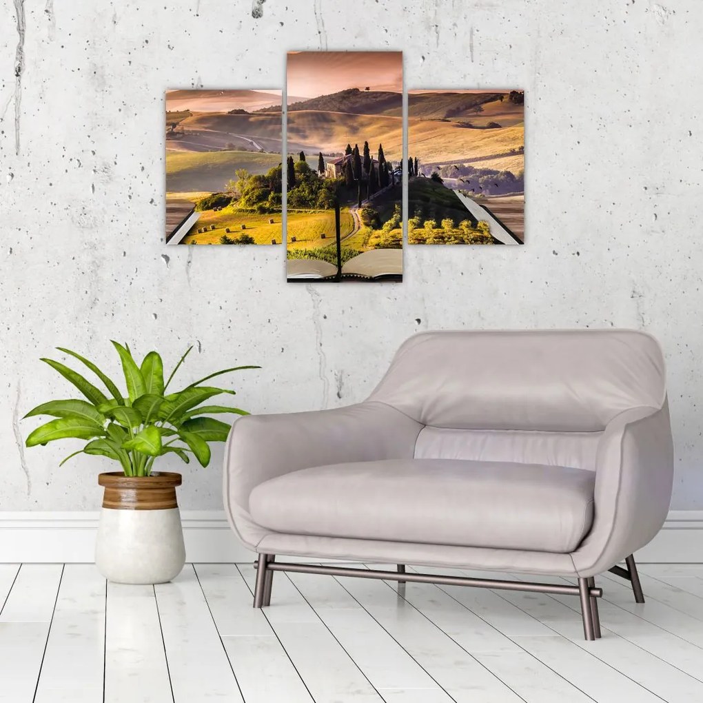 Tablou cu peisaj în carte (90x60 cm)