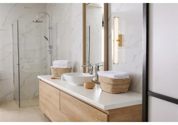 Corp de iluminat LED pentru baie CLAMP LED/23W/230V IP44 auriu Searchlight 63126-1GO