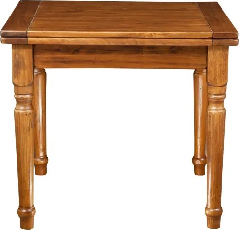 Masa pliabila, L90(180) 90 H80 cm,culoare nuc antichizat, Lemn masiv