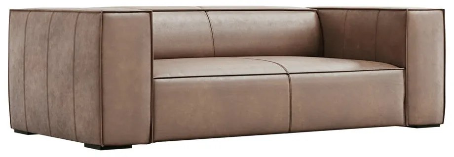 Canapea maro deschis cu tapițerie din piele 212 cm Madame – Windsor & Co Sofas