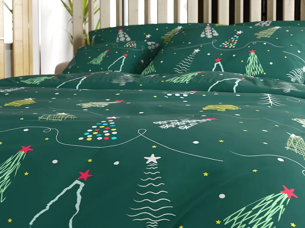 Lenjerie de pat din microfibra CHRISTMAS DRIFT verde Dimensiune lenjerie de pat: 70 x 90 cm | 140 x 220 cm