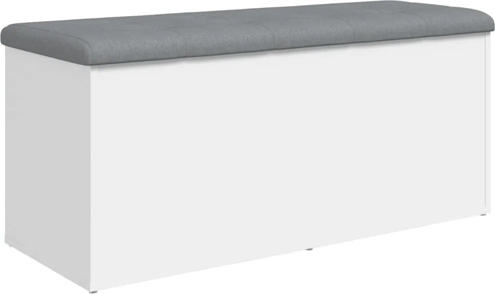 vidaXL Bancă de depozitare albă 102x42x45 cm, lemn stratificat