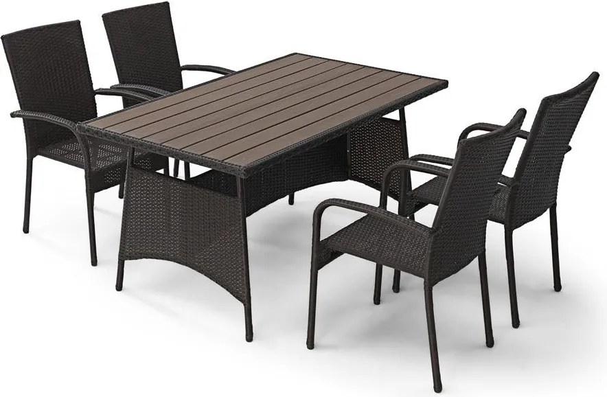 Set mobilier de grădină pentru dining AVENBERG TAVOLO maro