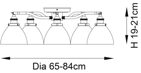 Endon 97248 - Plafonieră cu spoturi HANSEN 5xE14/7W/230V alamă