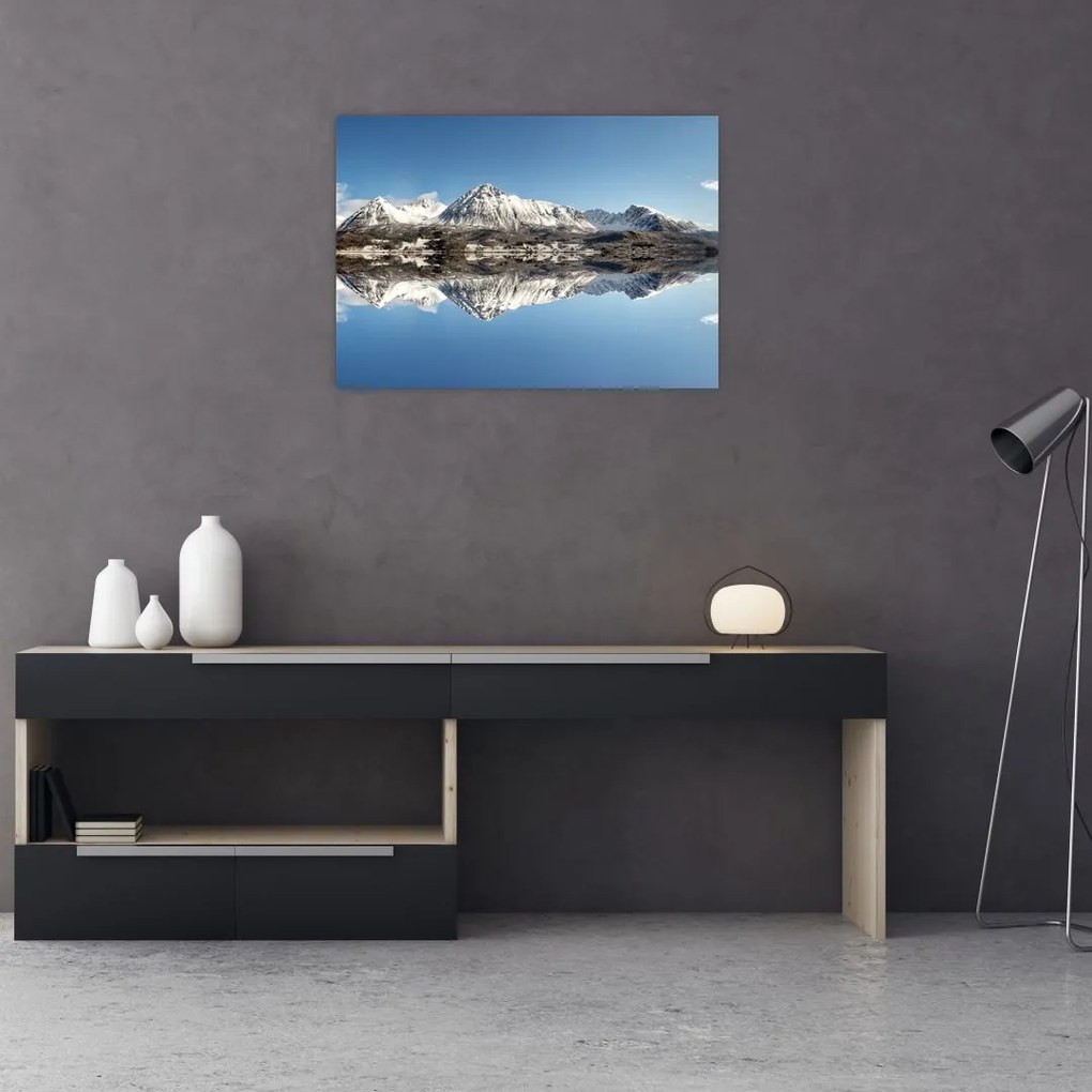 Tablou cu munți și reflectarea lor (70x50 cm)