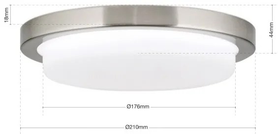 Plafoniera LED moderna LEROX 20cm crom satin