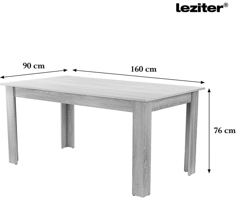 Set de masă Lola 4+1 gri-stejar York
