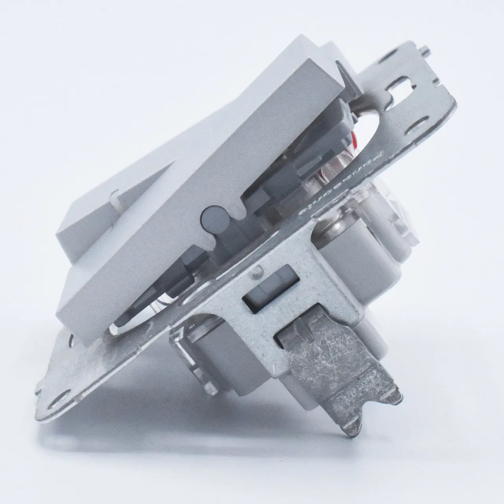 Intrerupator dublu cu led, 10A, IP20, Argintiu, Panasonic Arkedia Slim/Karre Plus