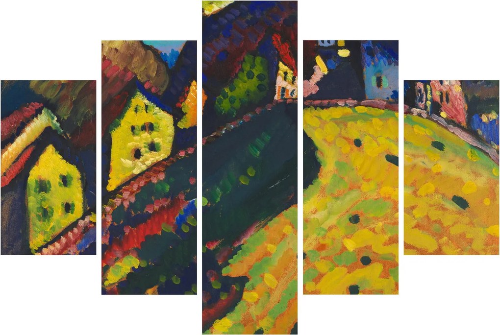 Tablou - Vasily Kandinsky, Houses at Murnau, reproducere (150x105 cm)