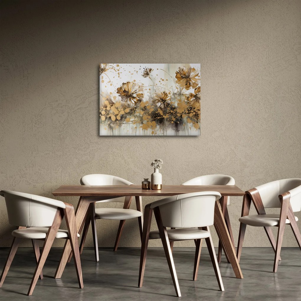 Tablou - pictură abstractă florală (70x50 cm)