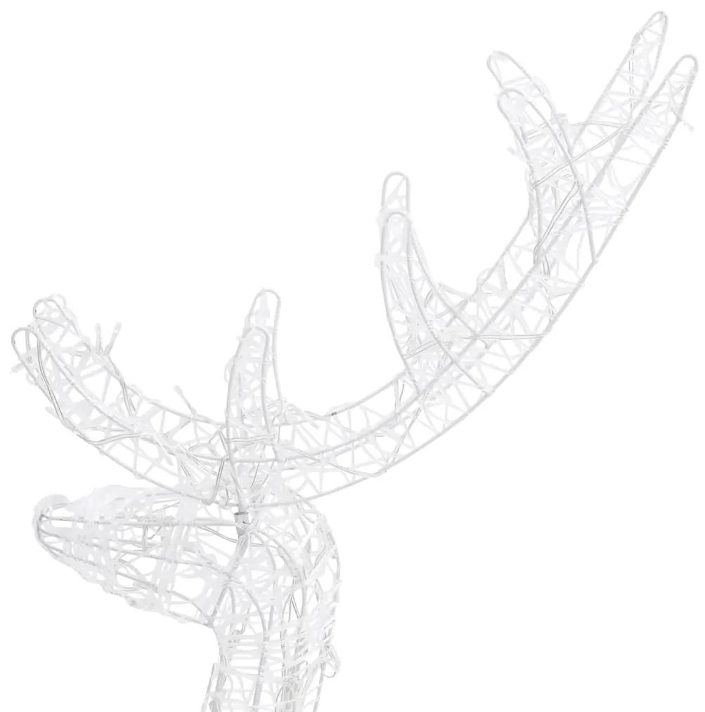 Decoratiuni reni de Craciun, 2 buc., alb cald, 120 cm, acril 2, Alb cald, 70 x 41 x 120 cm
