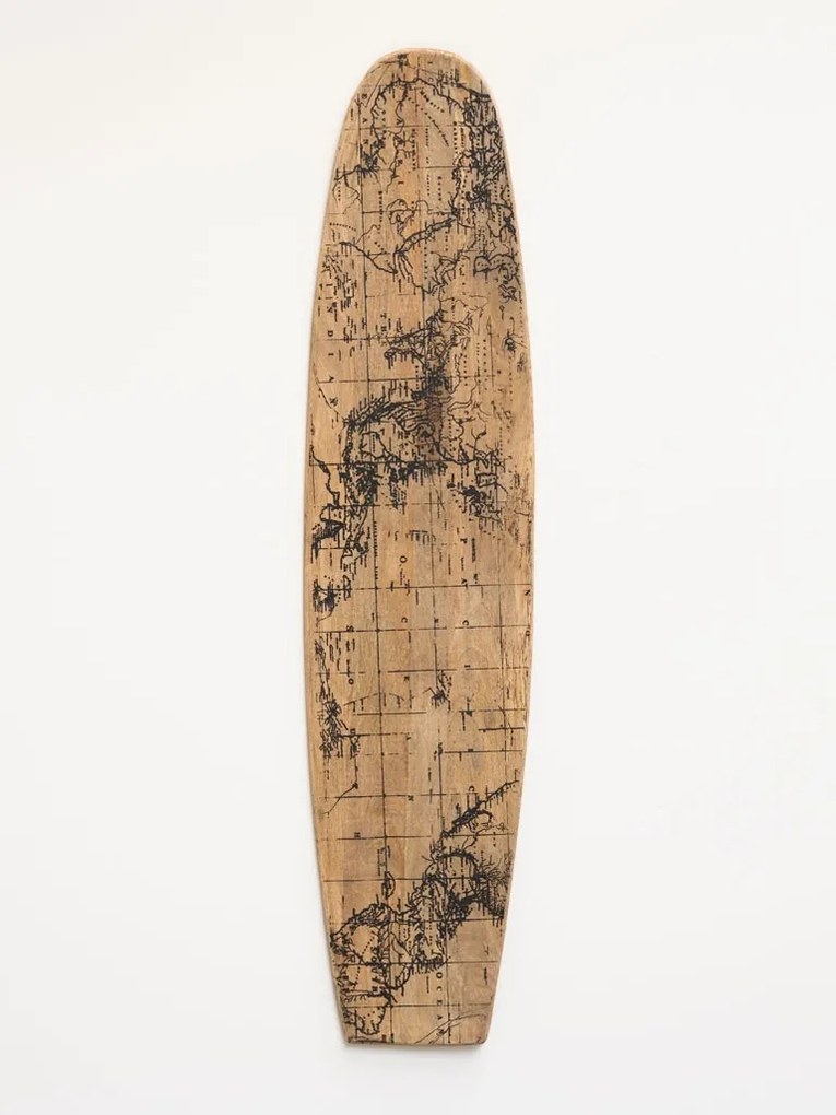 Decorațiune placă de surf din lemn de mango, H160 cm, "Surf Board"