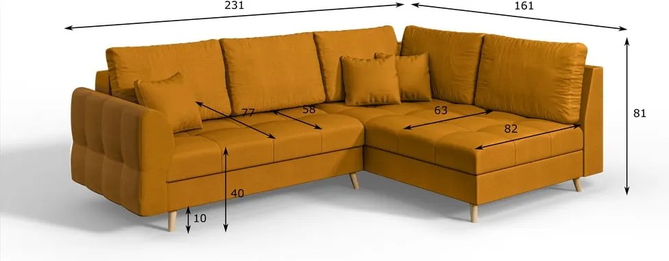 Colțar galben muștar (pe partea dreaptă) Ariella – Ropez