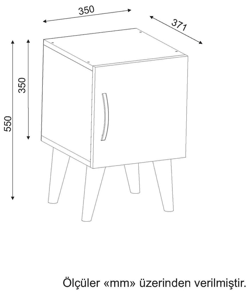 Noptieră Bellini v1 - White, Walnut