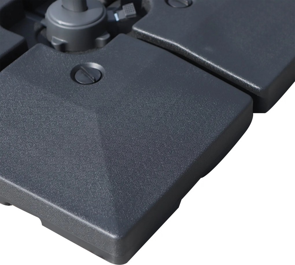 Outsunny Set 4 Baza Incrucisata pentru Umbrela de Gradina de Umplut cu Apa si Nisip,Negru, 51x51x12cm