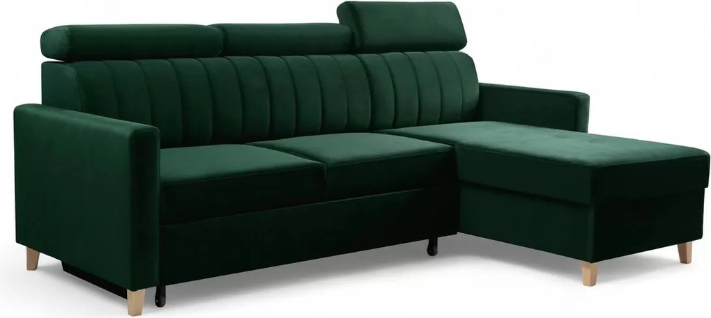 Colțar extensibil Vario universal dreapta/stânga - catifea verde Bluvel 78