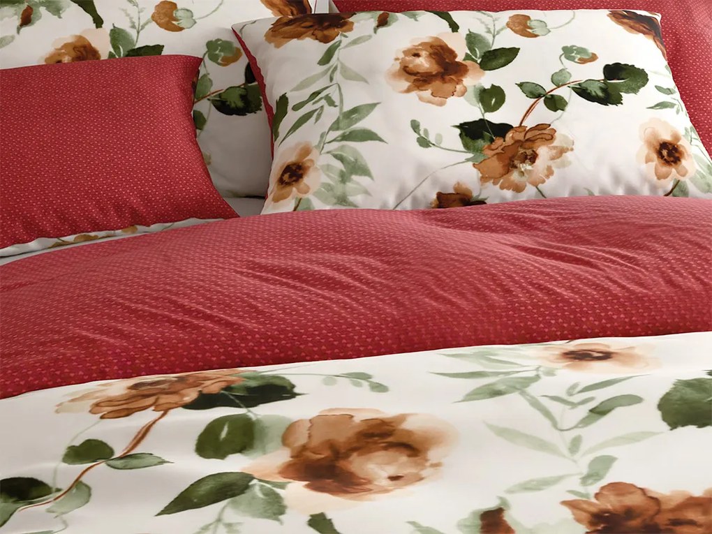 Lenjerie de pat dubla DUO SENSE ROSALIA cu model + fata de perna 40x50 cm GRATUIT Dimensiune lenjerie de pat: 70 x 90 cm | 140 x 200 cm