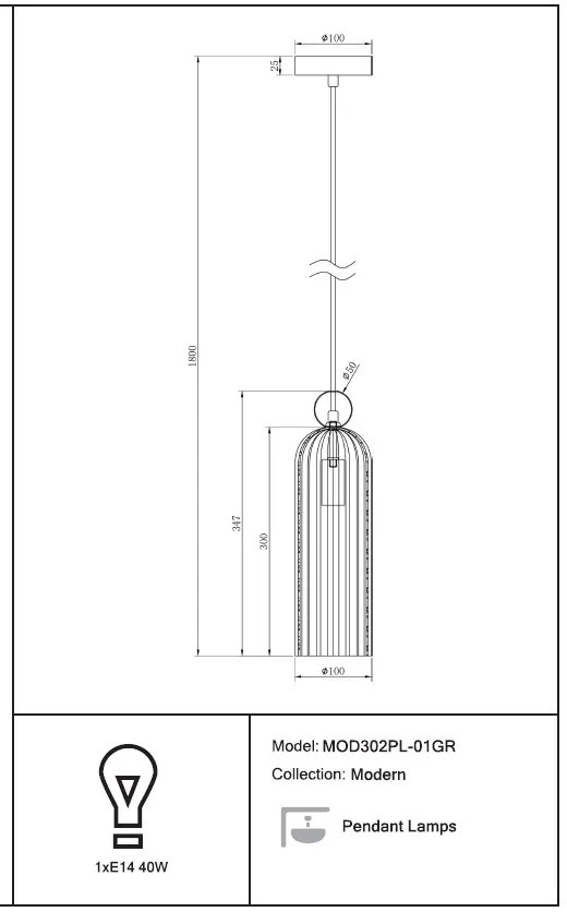 Lustra, Pendul modern in stil retro Antic Gri