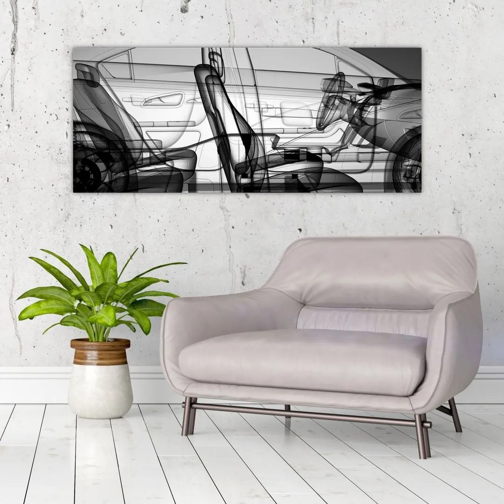 Tablou - 3D model mașina (120x50 cm)