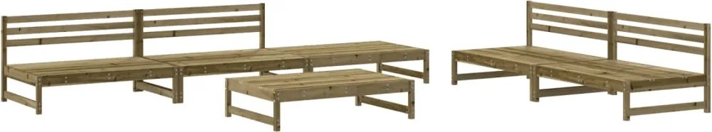 vidaXL Set mobilier relaxare de grădină, 6 piese, lemn de pin tratat
