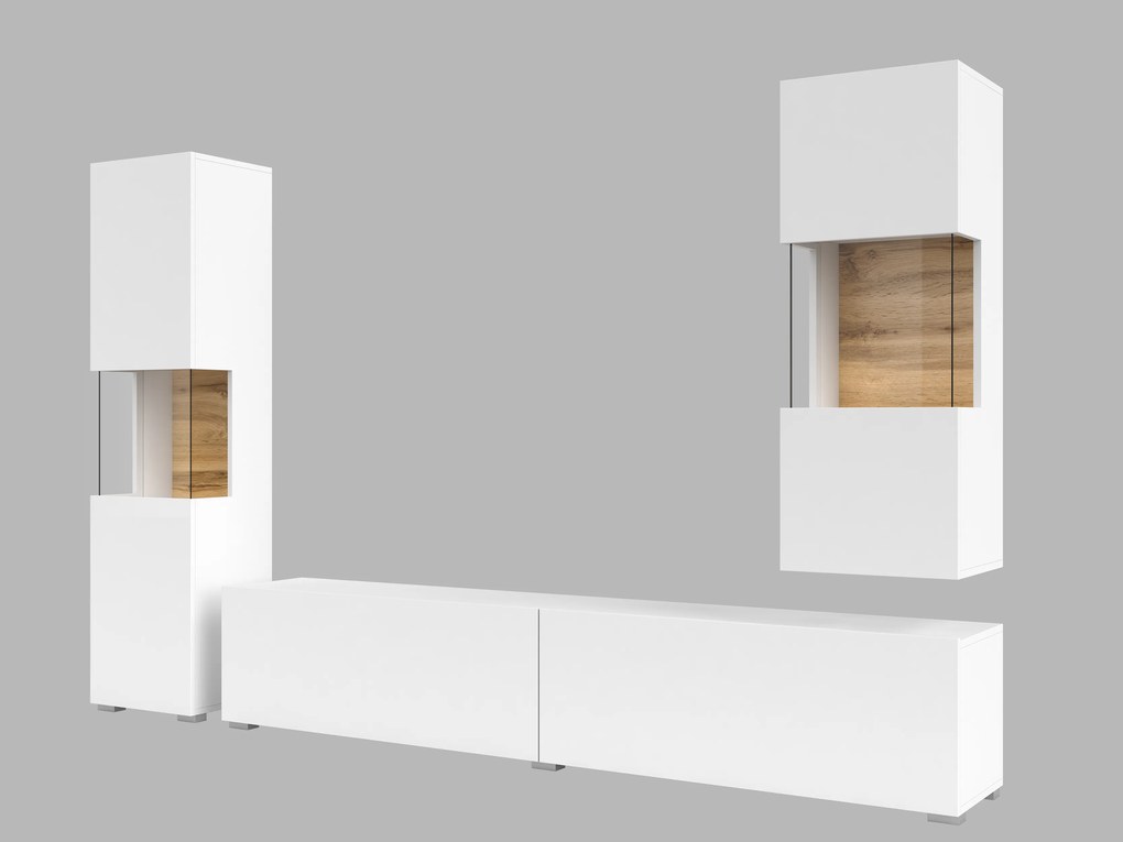 Mobilier living Avernic Typ 10 (Alb + Stejar wotan). 1042050