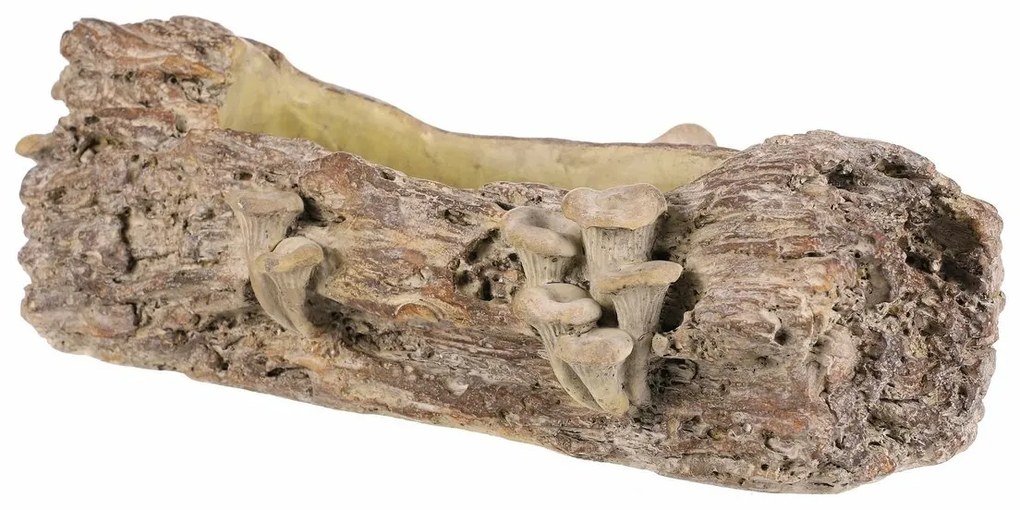 Ambalaj din beton - ghiveci, lemn cu ciuperci, 41x 19 x 13 cm, maro, 41 cm