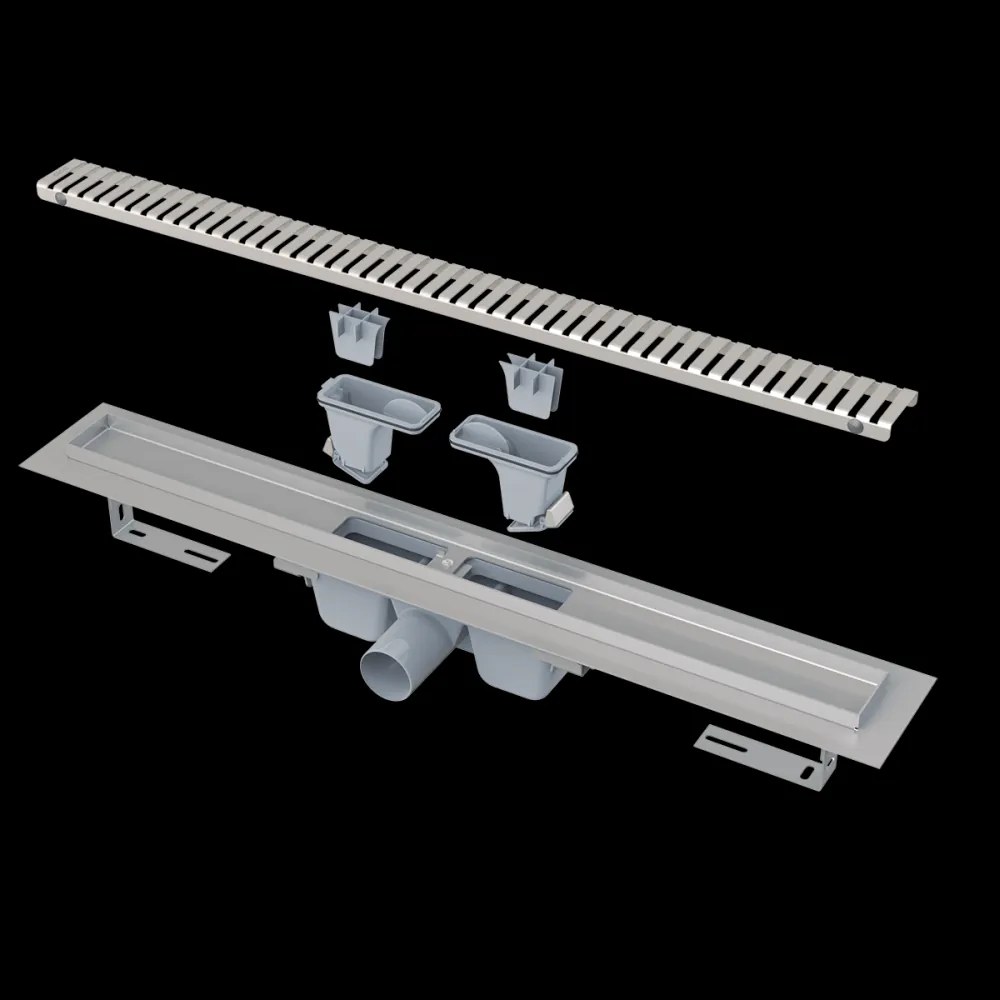 Rigola dus faiantabila iesire laterala si capac perforat crom 550 mm Alcadrain APZ1SMART-LINE-550 550 mm