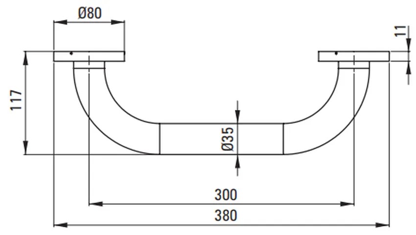 Bara de sustinere 30 cm Deante Vital crom lucios 300 mm