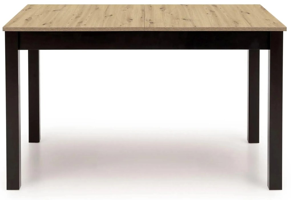 Masă de sufragerie extensibilă Tentempies (stejar artisan + negru) (pentru 4-6 persoane). 1116983