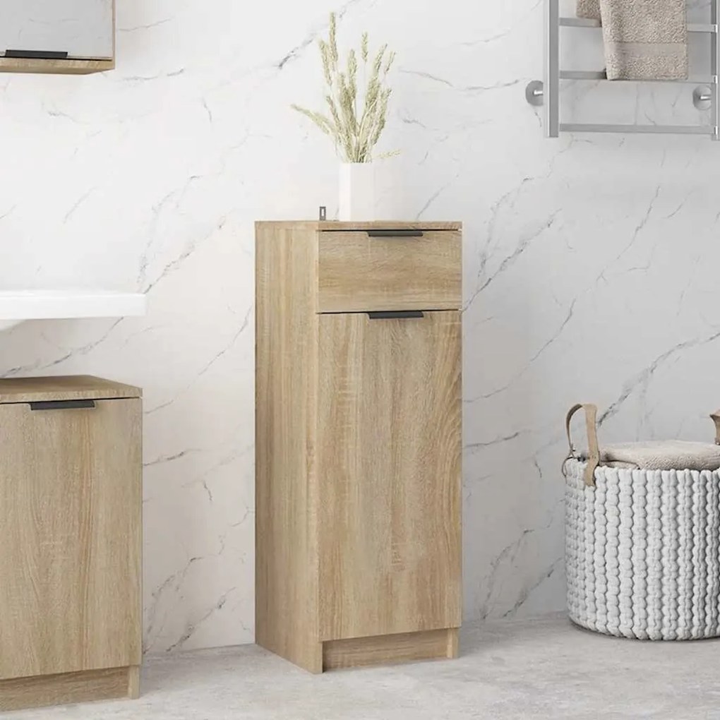 vidaXL Dulap de baie, stejar sonoma, 32x33,5x90 cm, lemn compozit