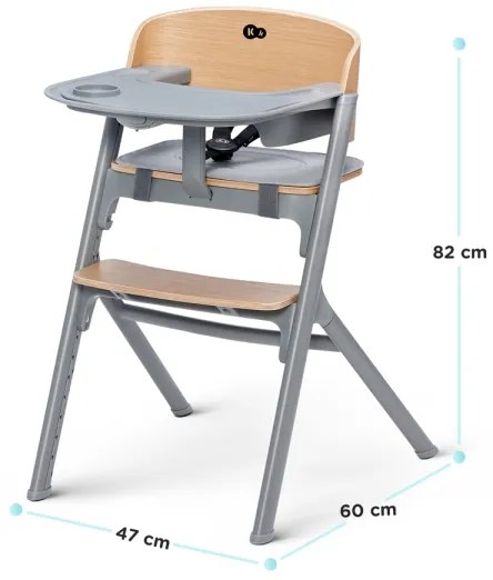 Scaun de masă pentru copii KINDERKRAFT SELECT 3 în 1 LIVY Premium oak