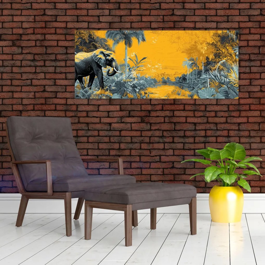 Tablou - Elefant în natură (120x50 cm)