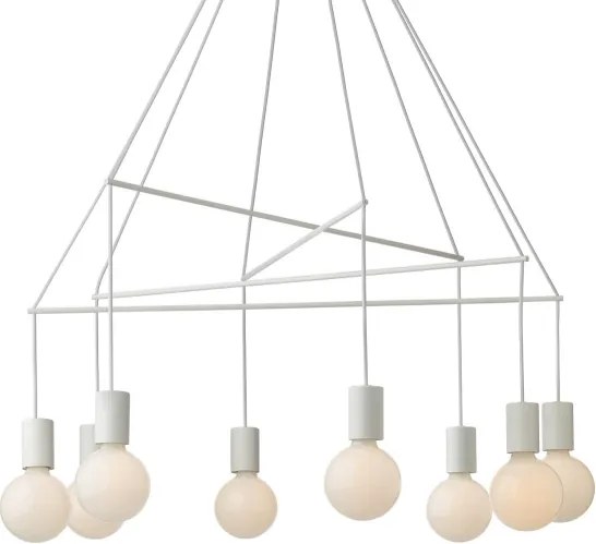 Redo 01-1564 - Lustra suspendată pe cablu MIKADO 8xE27/42W/230V Ø 82 cm alb